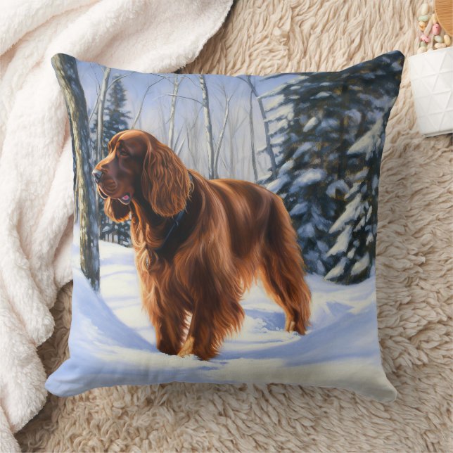 Irish Setter Let It Snow Christmas Cushion (Blanket)