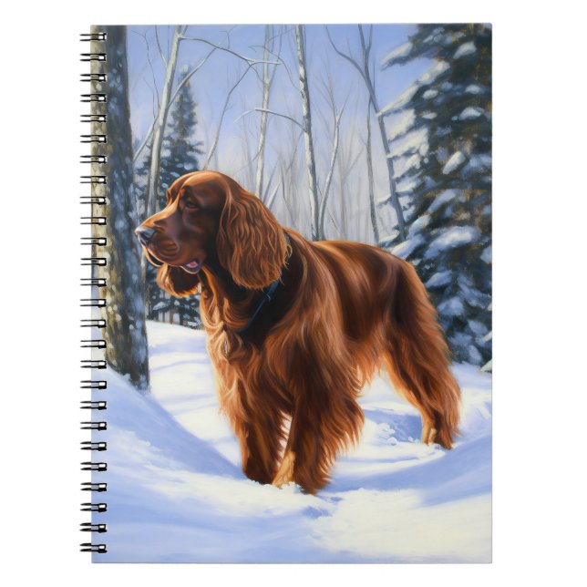 Irish Setter Let It Snow Christmas Notebook (Front)