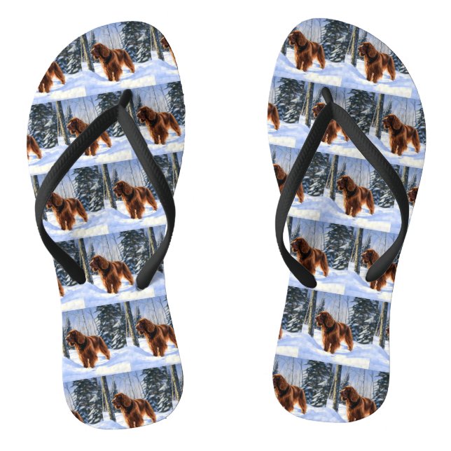Irish Setter Let It Snow Christmas Thongs (Footbed)