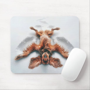 Irish Setter Making a Snow Angel Mouse Pad