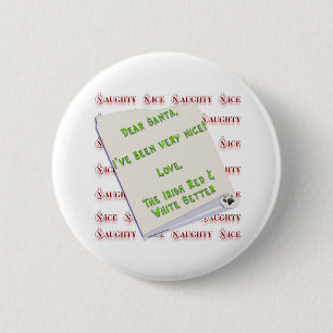 Irish Setter Naughty Nice 6 Cm Round Badge