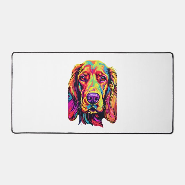 Irish Setter Neon Design   Desk Mat (Front)