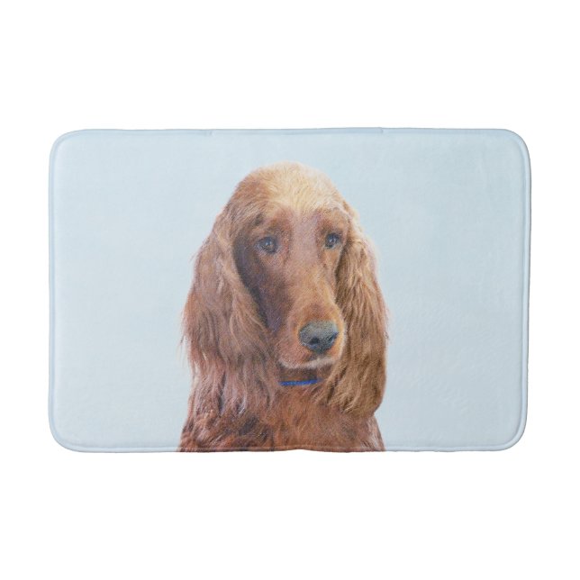 Irish Setter Painting - Cute Original Dog Art Bath Mat (Front)