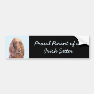 Irish Setter Painting - Cute Original Dog Art Bumper Sticker