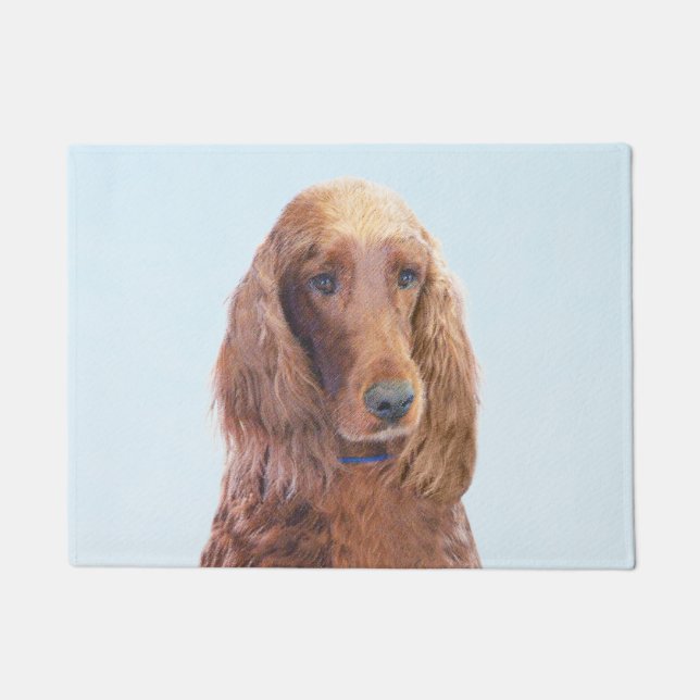 Irish Setter Painting - Cute Original Dog Art Doormat (Front)