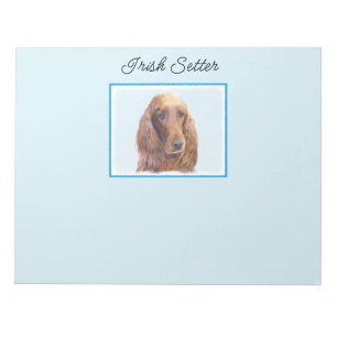 Irish Setter Painting - Cute Original Dog Art Notepad