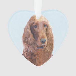 Irish Setter Painting - Cute Original Dog Art Ornament