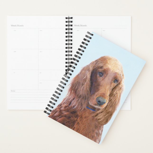Irish Setter Painting - Cute Original Dog Art Planner (Display)