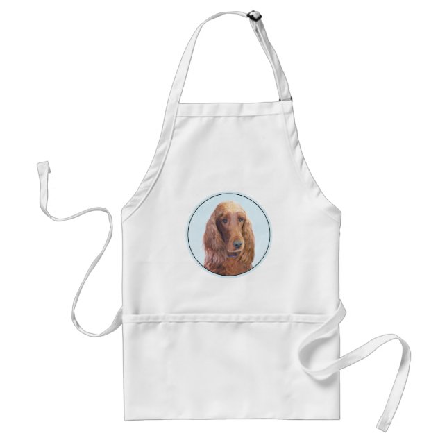 Irish Setter Painting - Cute Original Dog Art Standard Apron (Front)