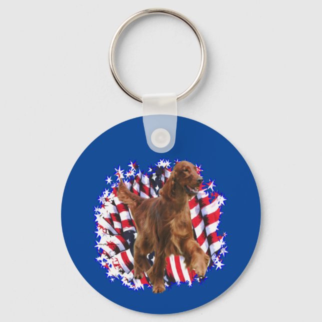 Irish Setter Patriot Key Ring (Front)