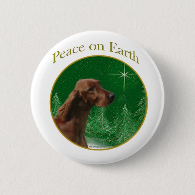 Irish Setter Peace 6 Cm Round Badge (Front)