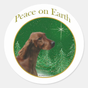 Irish Setter Peace Classic Round Sticker