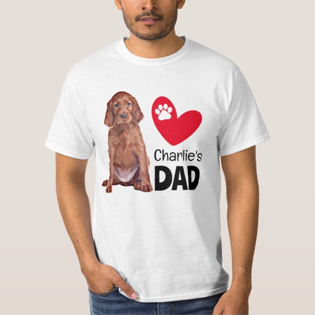 Irish Setter Personalised Dad T-Shirt (Front)