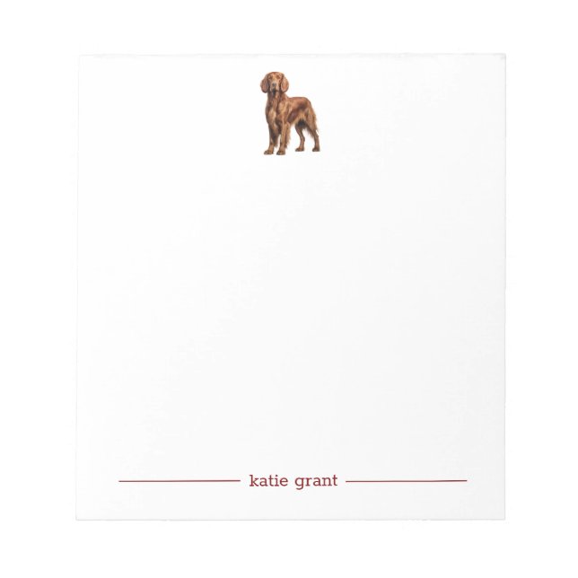 Irish Setter Personalised Notepads (Front)