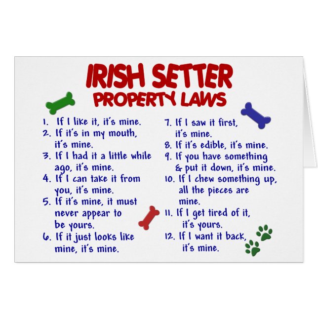 IRISH SETTER Property Laws 2 (Front Horizontal)