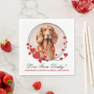 Irish Setter Red Heart Frame Dog Photo Napkin