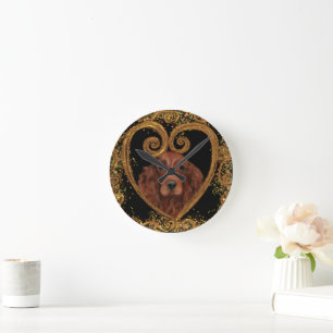  IRISH SETTER ROUND CLOCK