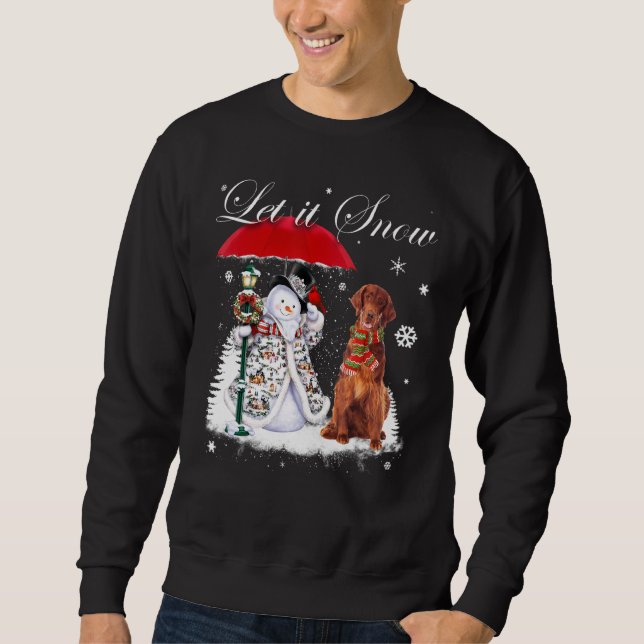 Irish Setter Santa Dog Christmas Snowman Xmas Paja Sweatshirt (Front)