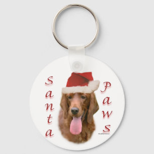Irish Setter Santa Paws Key Ring