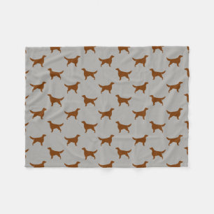Irish Setter Silhouettes Pattern Fleece Blanket