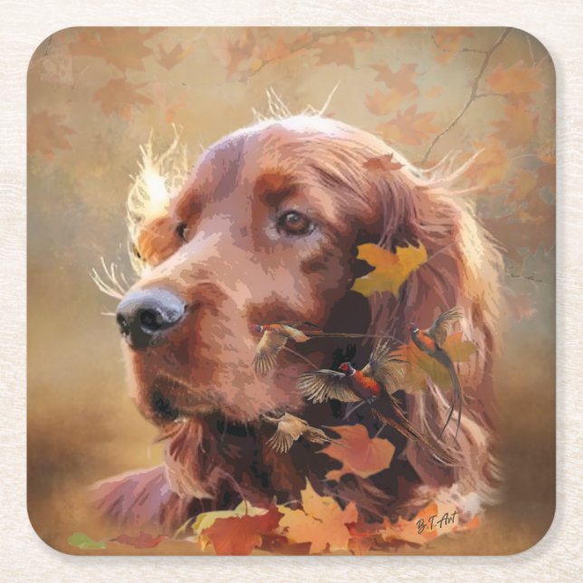  Irish Setter Square Paper Coaster (Front)