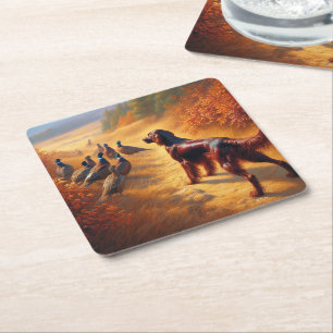 Irish Setter Square Paper Coaster