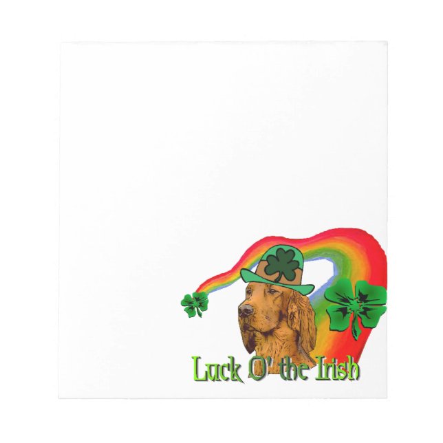 Irish Setter St Patricks Notepad (Front)