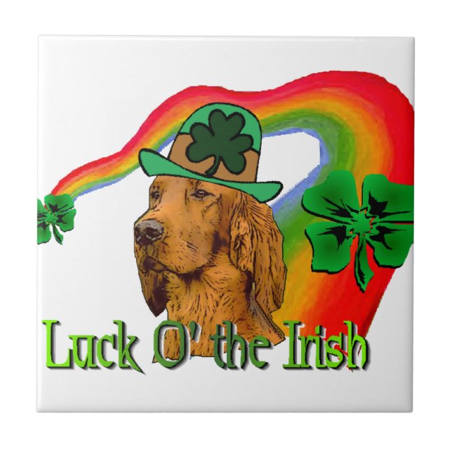Irish Setter St Patricks Tile (Front)