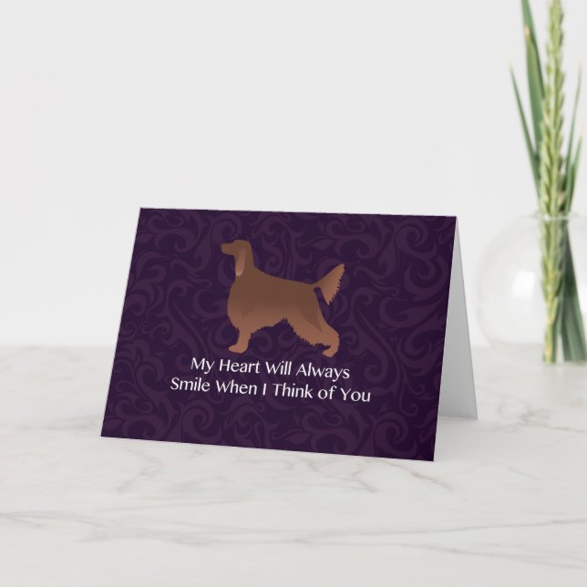 Irish Setter Thinking of You Pet Memorial Dog Card (Front)