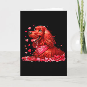 Irish Setter Valentine Hearts Dog Men Women Kids Card