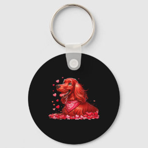 Irish Setter Valentine Hearts Dog Men Women Kids  Key Ring