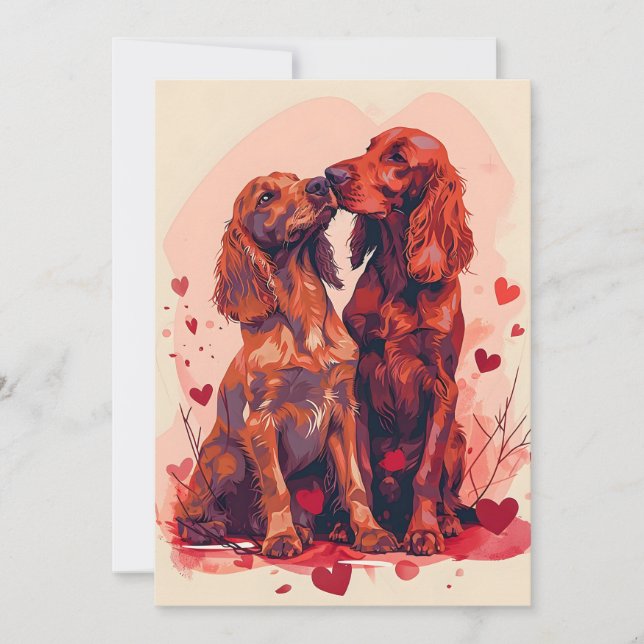 Irish Setter Valentine's day  Holiday Card (Front)