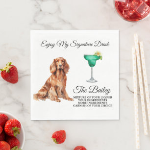 Irish Setter Wedding Signature Drink Napkins
