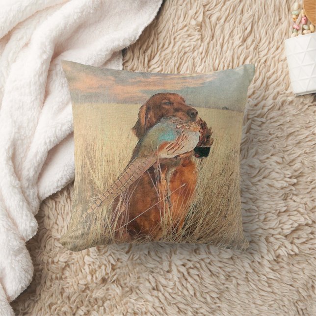Irish Setter with pheasant      Cushion (Blanket)