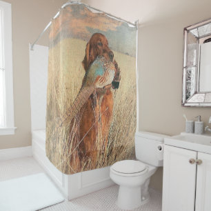 Irish Setter with pheasant      Shower Curtain