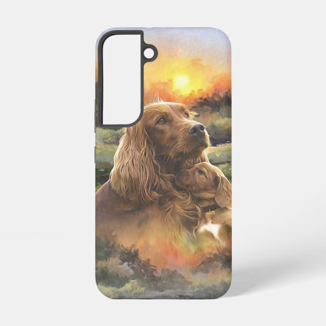 Irish setter with puppy samsung galaxy s22 case (Back)