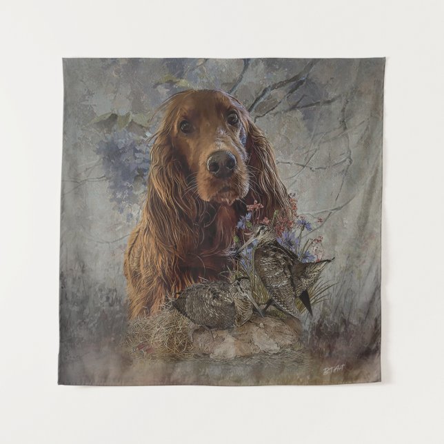 Irish setter with woodcock  tapestry (Front)