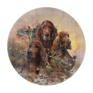  Irish Setters with Pheasants - Passion Hunt Cutting Board