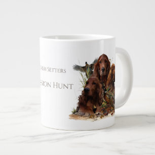  Irish Setters with Pheasants - Passion Hunt Large Coffee Mug