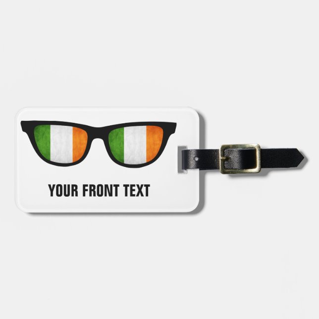 Irish Shades custom luggage tag (Front Horizontal)