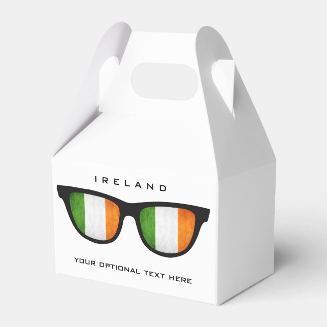 Irish Shades custom text & colour favour box (Front Side)