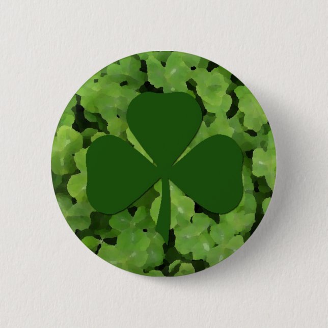 Irish Shamrock 6 Cm Round Badge (Front)