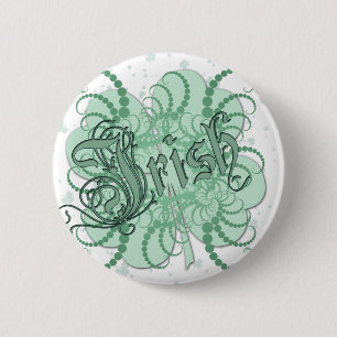 Irish Shamrock 6 Cm Round Badge