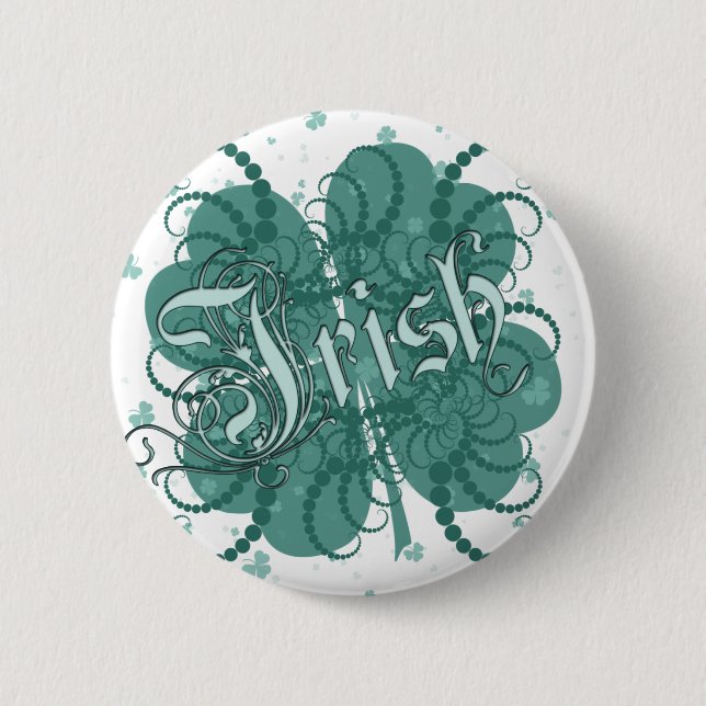 Irish Shamrock 6 Cm Round Badge (Front)