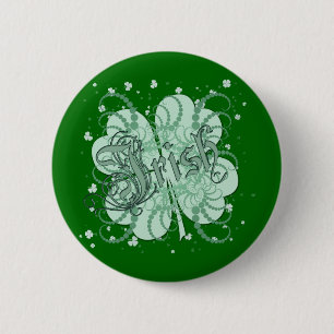 Irish Shamrock 6 Cm Round Badge