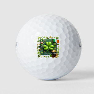 Irish Shamrock and Flag St. Patrick's Day Golf Balls