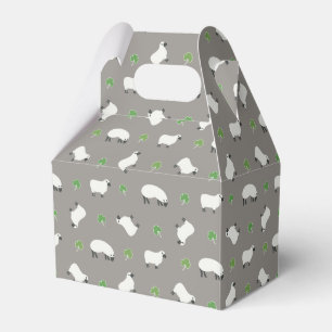 Irish Shamrock and Sheep Pattern Favour Box