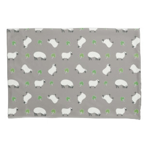 Irish Shamrock and Sheep Pattern Pillowcase
