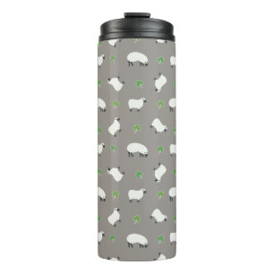 Irish Shamrock and Sheep Pattern Thermal Tumbler