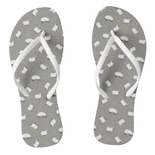 Irish Shamrock and Sheep Pattern Thongs